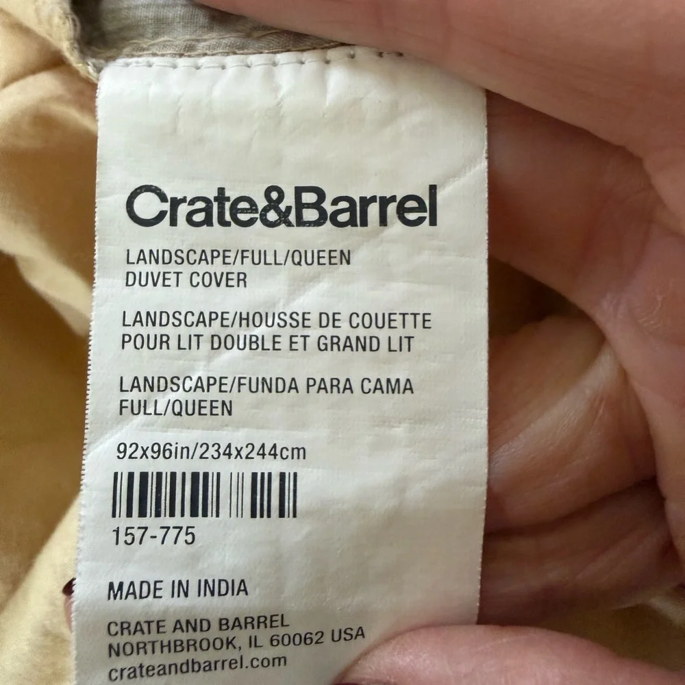 Crate&Barrel Landscape Duvet Cover+shams